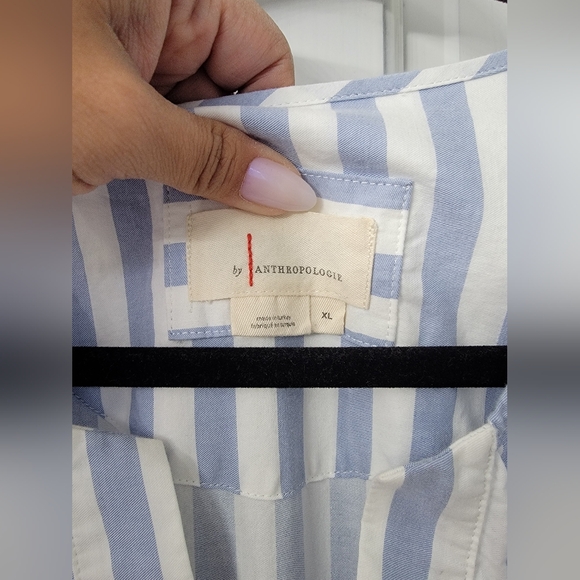 Anthropologie Somerset In Light Blue and White Striped Maxi Dress Size XL - Picture 2 of 6